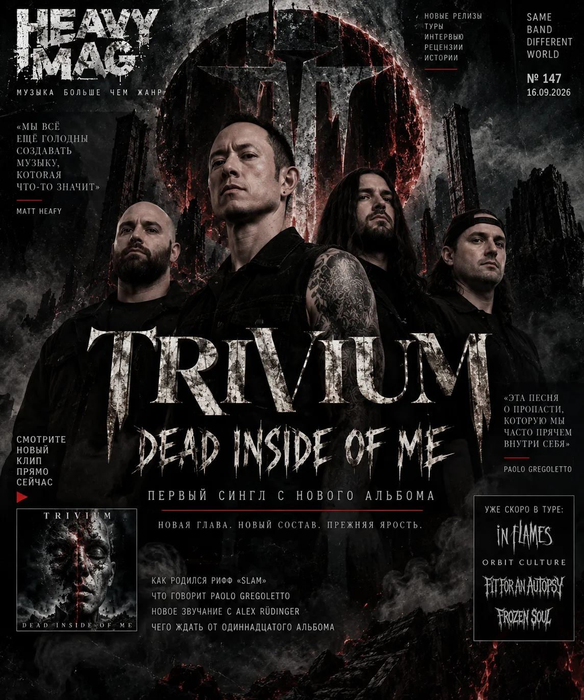 Trivium открывают новую главу: «Dead Inside Of Me» стал первым синглом с одиннадцатого альбома